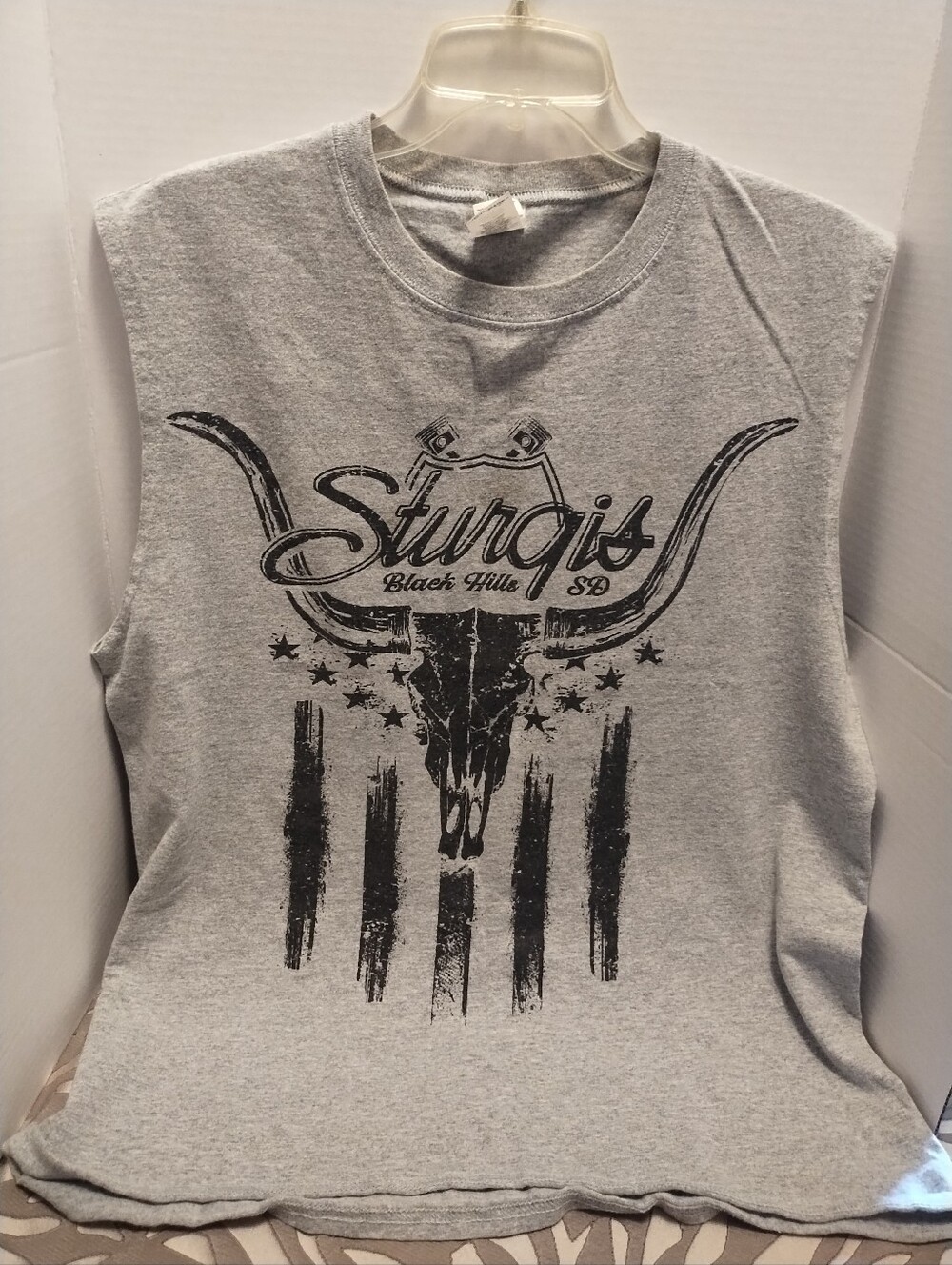 Men's Sturgis Gray Sleeveless Graphic Tee